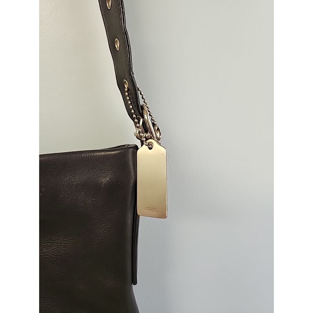 Exc Cond Vintage Coach Soho Bucket Duffle Legacy Purse Black leather Style 9186 - Picture 5 of 11